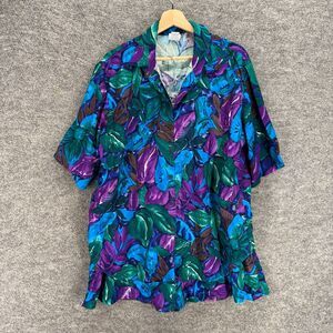 B.E. Shorts Suit Women 20 Plus Blue Floral Shift Collared Button Rayon Casual